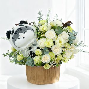Hoa tặng đồng nghiệp - Cutie bear and rose