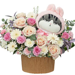 Hoa sinh nhật - Cutie bear and rose