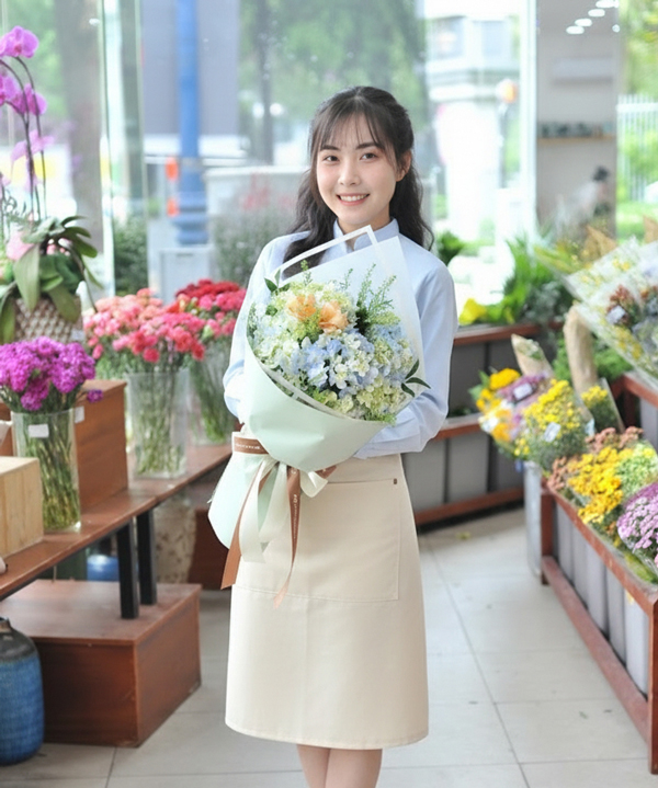 Bó hoa tươi - Cẩm tú cầu và em - Ảnh 3
