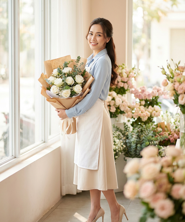Hoa baby - White roses - Ảnh 3