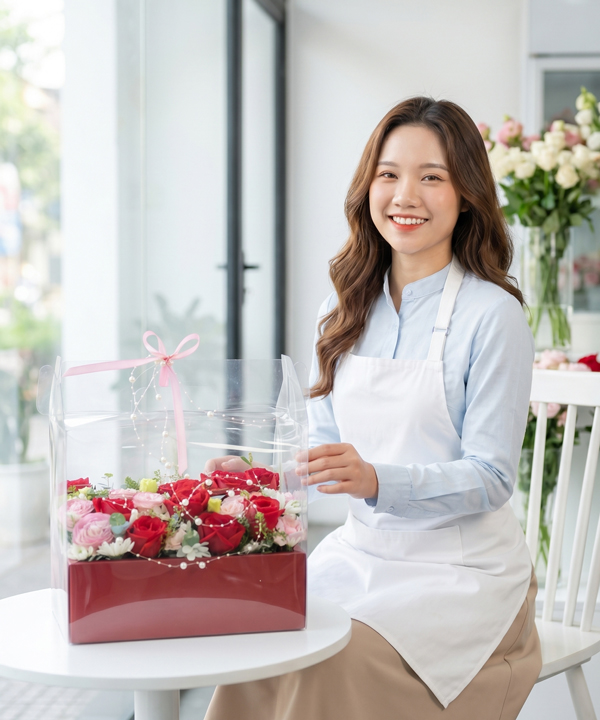 Hộp mica - Charming flower box - Ảnh 3